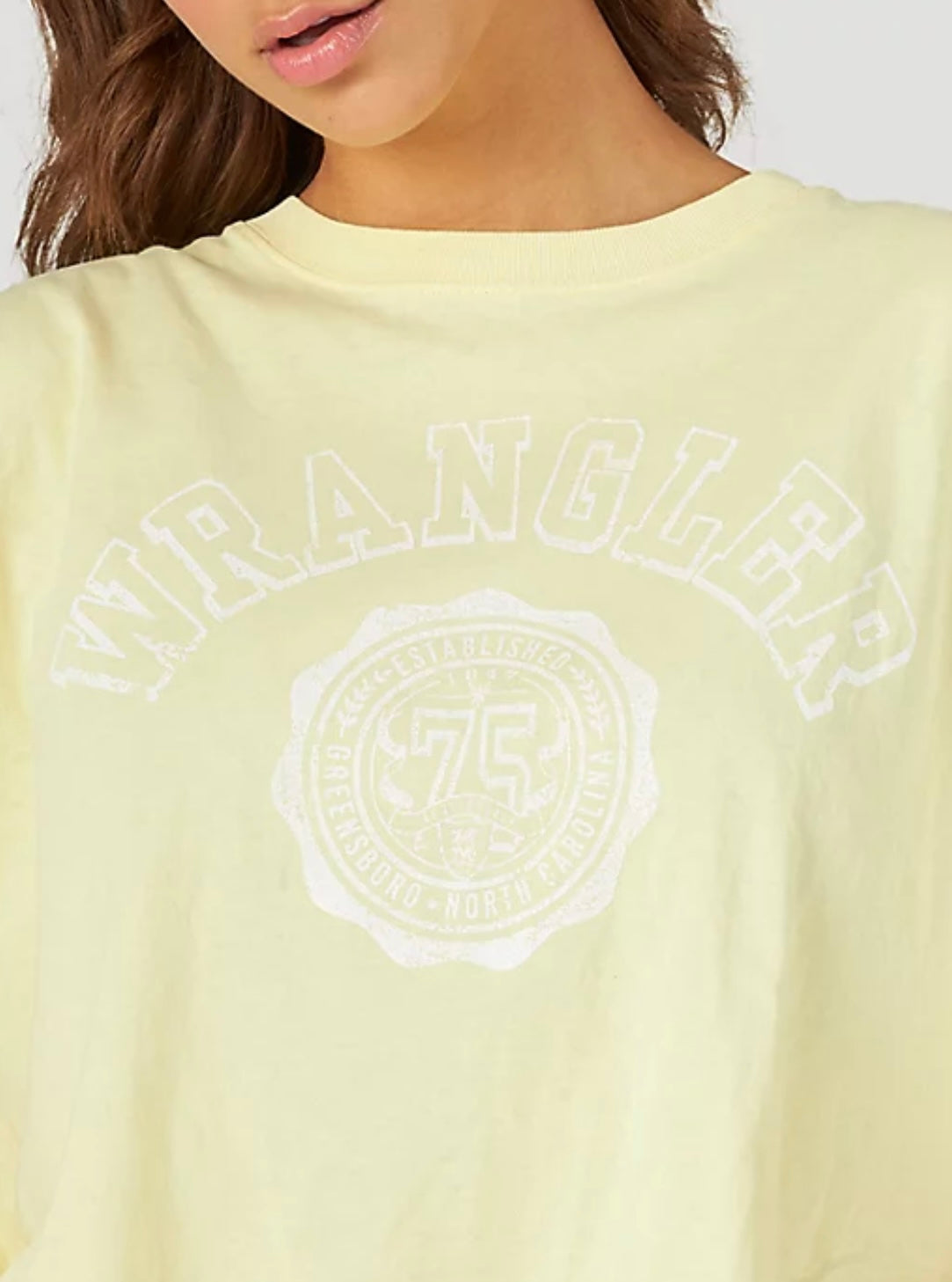Wrangler Collegiate Crop Boxy T-Shirt-XS