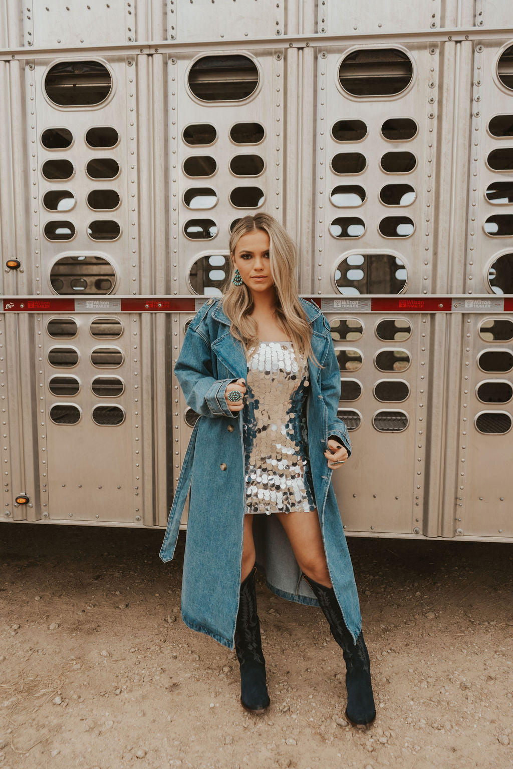  Drover Denim Trench Coat-Large