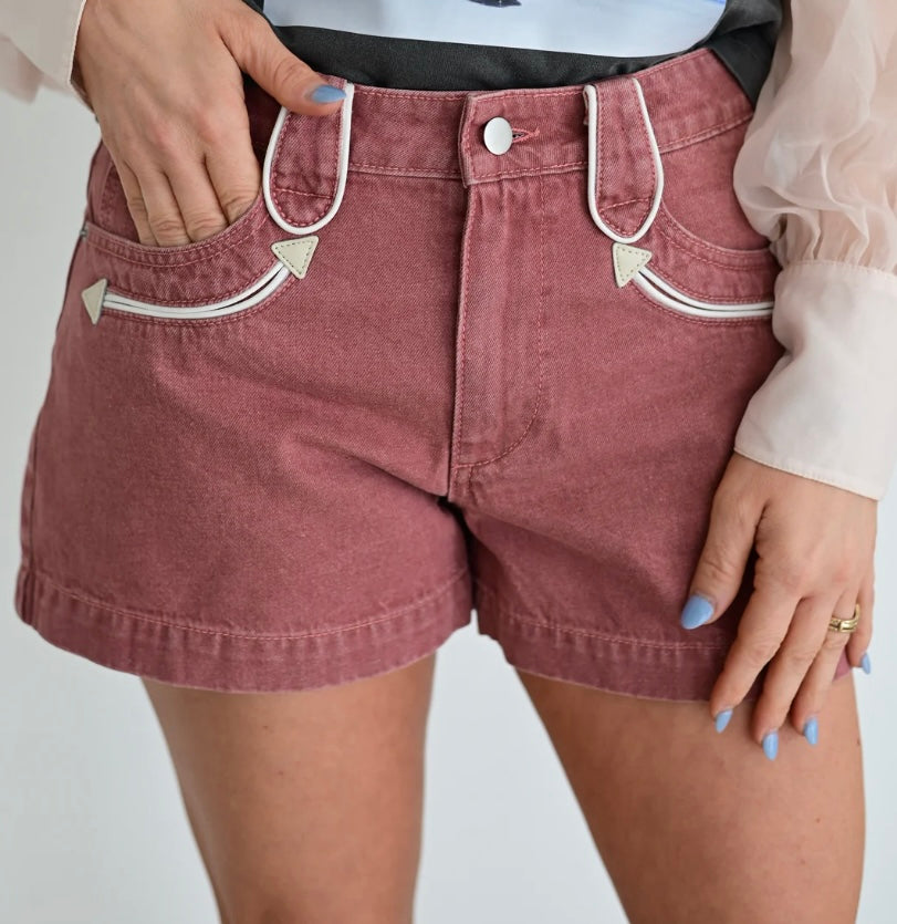  The Abilene Denim Shorts In Rose
