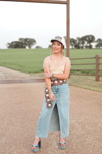  The Devers Denim Skirt