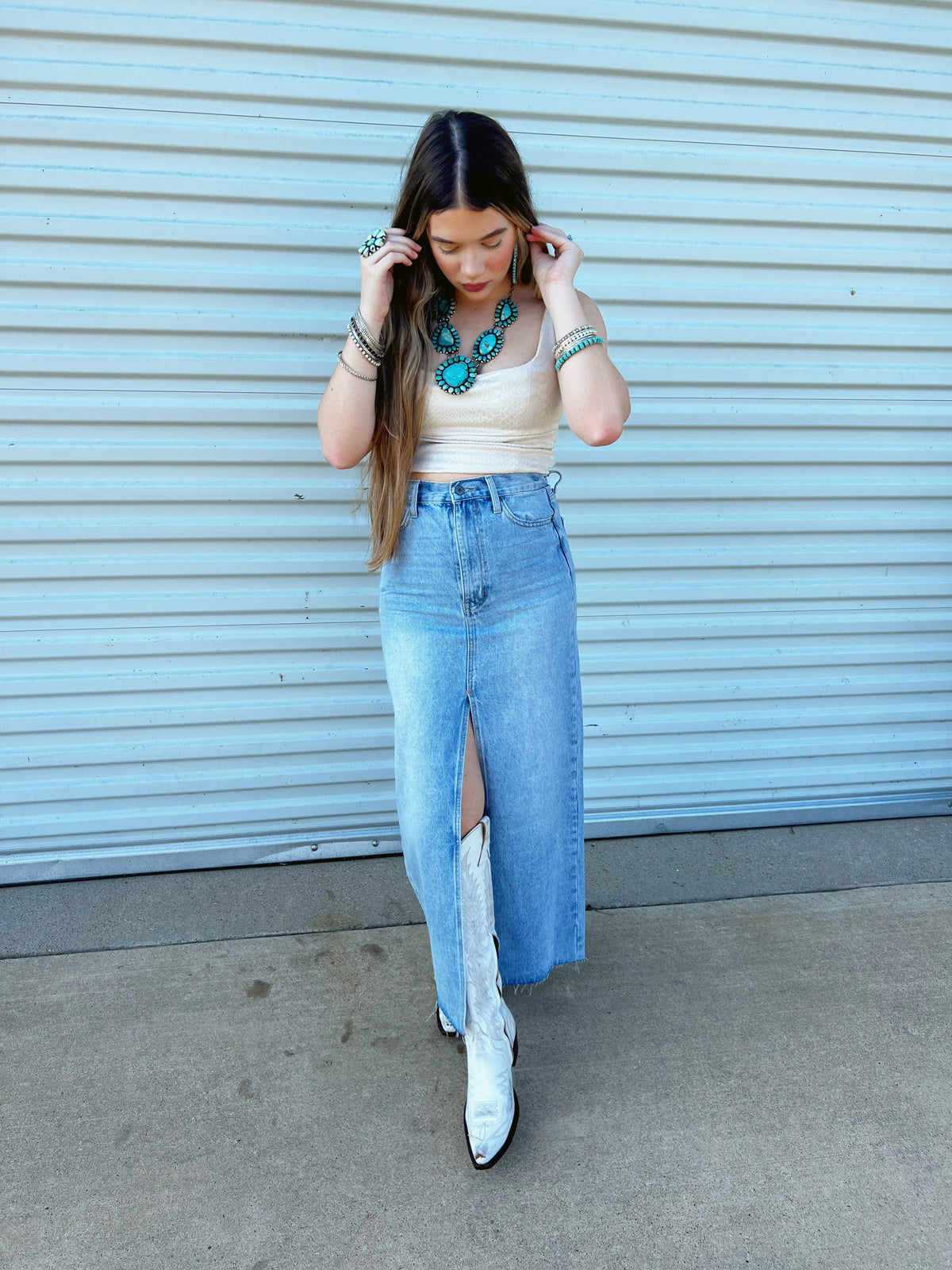  The Devers Denim Skirt