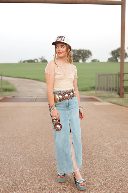  The Devers Denim Skirt